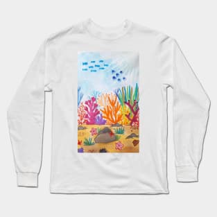 Colorful Coral underwater Long Sleeve T-Shirt